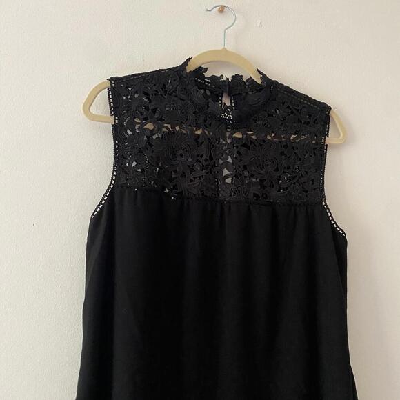 THEORY black lace upper sleeveless shift dress - Picture 2 of 5